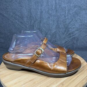 Dansko Colette Sandals Womens 41 10.5-11 Patent Open Toe Mary Janes Brown